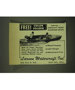 1952 Larson Watercraft Ad - America&#39;s finest Aluminum Boats - £14.54 GBP