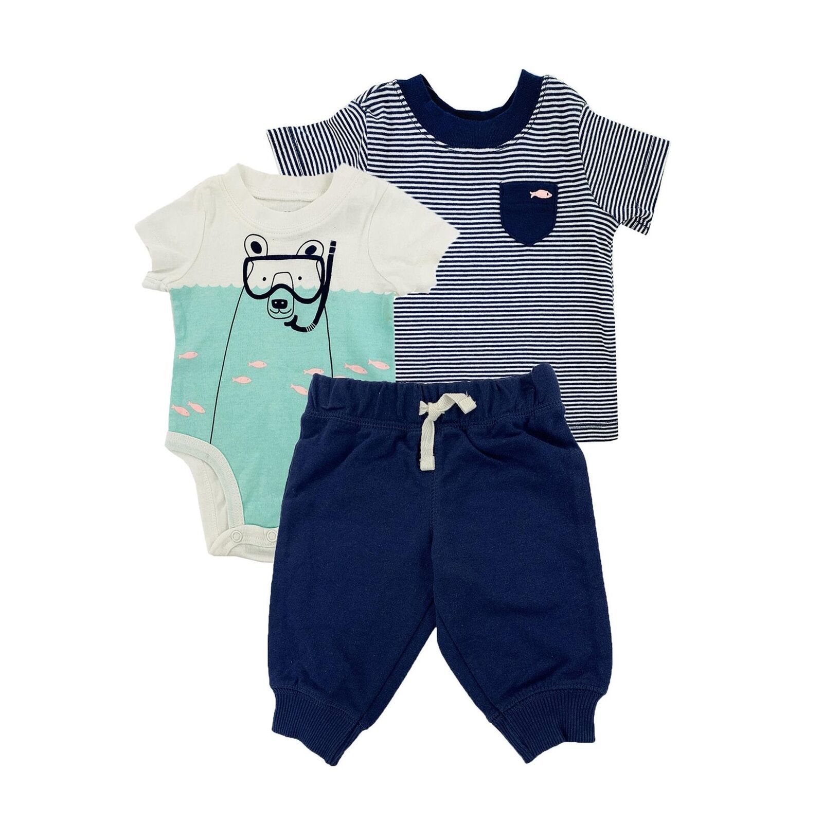 Primary image for allbrand365 designer Infant Boys Layette Set Bodysuit & Legging 3 Piece Size 24M