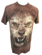 THE MOUNTAIN T Shirt Unisex Lion Head size medium jungle African king brown - £19.46 GBP