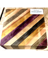 ONE EXOTIC DIAGONAL LAMINATED BOWL BLANK WOOD LUMBER TURNING 8&quot; X 8&quot; X 3... - $59.35