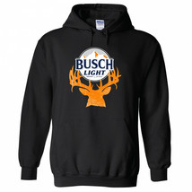 Busch Light Deer Horns Hunter Logo Hoodie Black - £55.06 GBP+