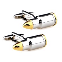 Bullet Cufflinks Military Hunting Hunter Replica Novelty Gold Silver W Gift Bag - £9.61 GBP