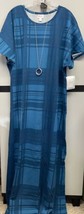 NWT 2.0 LuLaRoe 2XL Teal Blue Tones Striped Maria Scuba Fabric Long Maxi... - £37.97 GBP