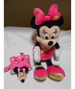 Disney Minnie Mouse plush 15&quot; Doll w/ gold accents &amp; mini Minnie pillow ... - £7.81 GBP
