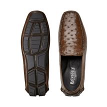 Belvedere Luis Brown Tabac Casual Shoes Ostrich Quill Slip On Driver 33622  image 2