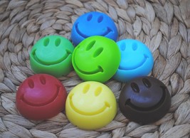 6 x Handmade Smiley Face Soaps - Birthday gift, party filler, novelty - £5.09 GBP