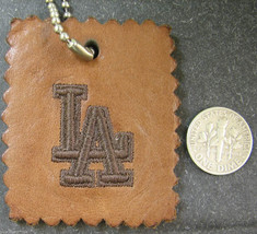 Genuine Leather Vintage Key-Chain Key Ring Holder LA Signed - $16.82