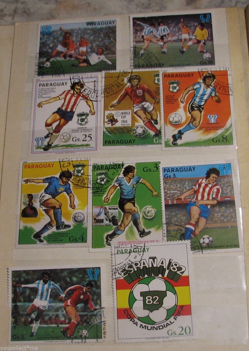 Vintage Paraguay Postage Stamps Lot Set Football Soccer World Championship - $9.85