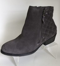 White Mountain Jodi Suede Zip Ankle Boots, Gray (Size 6.5 W) - £31.92 GBP