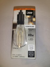 Feit Electric Clear Glass Standard Base 40-Watts Dimmable ST19 LED Light Bulb - £9.00 GBP