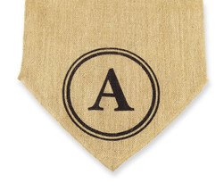 Burlap Table Runner Initial Monogram by Mud Pie - E F G J K L N P R T W - £17.22 GBP