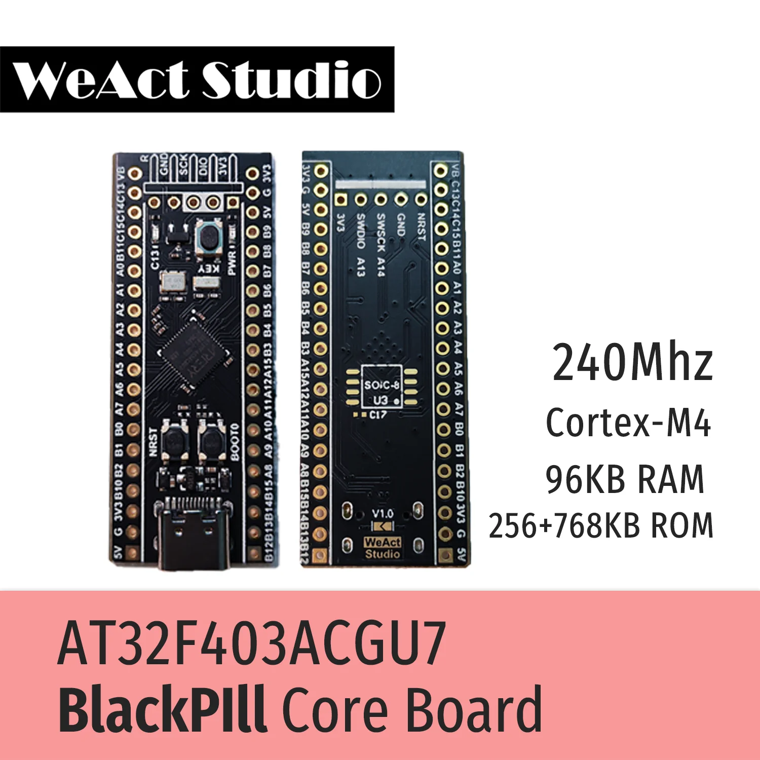 Sporting We Act Black Pill STM32F411CEU6 STM32F4 STM32 AT32F403ACGU7 AT32F4 AT32 C - £24.04 GBP