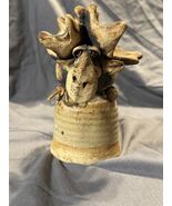 Todd Warner 1976 Signed Ceramic Moose Bell Sculpture Whimsical Art Pottery - $2,546.76 MXN