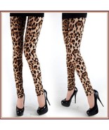 Brown Leopard Skin Tight Stretch Pants Leggings Many Sizes - £35.24 GBP