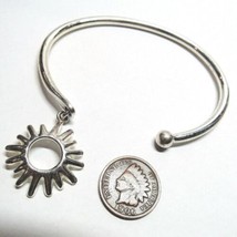 Sterling Silver Circle Of Friends Friendship Cuff Sun Charm Bracelet 17.5gr - £35.53 GBP