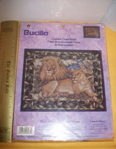 Bucilla Craft Kit Art Out Of Africa Counted Cross Stitch Tapestry Lion Big Cat - £18.67 GBP