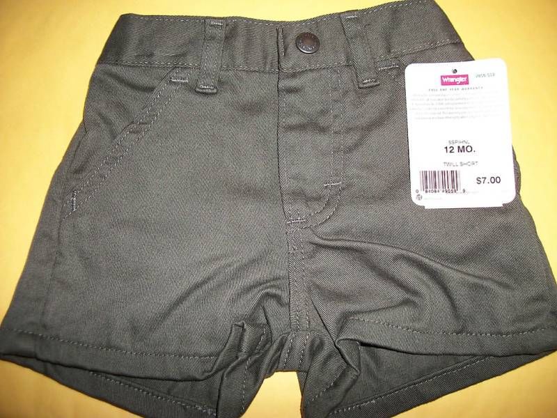 Fashion Gift Baby Clothes 12M Wrangler Twill Shorts Loose Fit Olive Jean... - $6.64