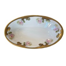 OHME Silesia Hand Painted Floral Gold Vine Edge Porcelain Dessert Plate Dish - £23.66 GBP