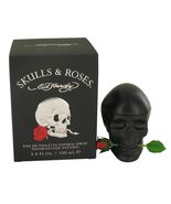 ED HARDY SKULLS &amp; ROSES * Christian Audigier 3.4 oz / 100 ml EDT Men Spray - $94.99