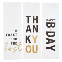 Paper Wine Bags Party Assorted 6pk HAPPY BIRTHDAY THANK YOU A TOAST FOR ... - $19.79