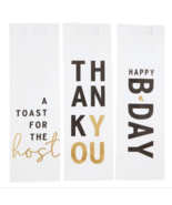 Paper Wine Bags Party Assorted 6pk HAPPY BIRTHDAY THANK YOU A TOAST FOR ... - £15.59 GBP