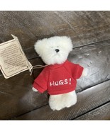 Boyds Mini Messenger Bear White Plush Message Hugs Red Shirt 3.5 Inch St... - $69.29