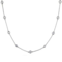 3.50Ct Round Cut Simulated 21-Station Solitaire Necklace in Sterling Silver - £58.90 GBP
