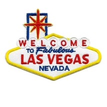WELCOME TO FABULOUS LAS VEGAS IRON ON PATCH 3.8&quot; Embroidered Famous Neva... - £2.79 GBP