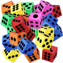Colored Foam Dice Set - Pack Of 24 - 1.5 Inches Big - Colorful Dice Set - Six As - £14.41 GBP