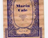 Marin Cafe Menu Fourth St San Rafael California Open All Night  - £77.79 GBP