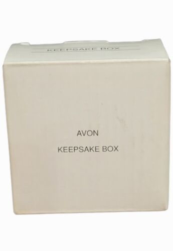 Avon Keepsake Jewelry Round Silver Trinket Box 2.5" Diameter 2003 - $14.85