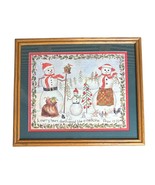 Vtg Home Interiors Framed Print Picture Snowman Holiday Bible Verse Prov... - €47,42 EUR