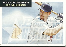 2007 Bowman Heritage Pieces Of Greatness Luis Gonzalez PG-LG Dodgers - £2.79 GBP