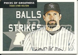 2007 Bowman Heritage Pieces of Greatness Todd Helton PG-TH Rockies - £2.74 GBP