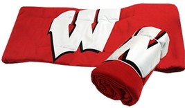 Wisconsin Badgers Motion W 50&quot; x 60&quot; Sweatshirt Blanket NEW -15&quot; W Appli... - £31.65 GBP