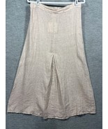 Valentina Naldi Womens Skirt L 100% Linen Midi Skirt Beige Made In Italy - $461.11 MXN