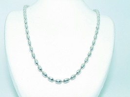 Beaded 20 Inch Long Necklace Real Solid .925 Sterling Silver 11.1 G - £84.77 GBP