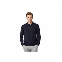 Mens PRINCELY Merinos Wool Sweater Knits Light Weight Polo 1011-40 Navy ... - $69.99