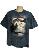 The Mountain Tie Dye Gray Graphic T-Shirt 2XL Patriotic US Flag Eagle St... - $19.79