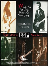 Kirk Hammett Kerry King George Lynch Ronnie Wood 1995 ESP Signature Guitar Ad - $4.23