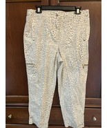 Chico’s Luxe Twill Utility Crop Cargo Leopard Print Pants Women&#39;s Size 1... - $21.78