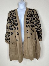 NWT Lane Bryant Womens Plus Sz 26/28 (3X) Animal Print Pocket Open Front Sweater - £17.98 GBP