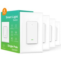 Ghome Smart Switch, 2 Point 4 Ghz Wi-Fi Switch Works With Alexa,, (4 Pack). - £34.88 GBP