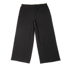 NWT Eileen Fisher Wide Leg Ankle in Black Washable Stretch Crepe Crop Pants L - £77.78 GBP