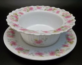Carl Tielsch CT Altwasser Custard Cup Pink Mum Flowers Porcelain - £18.66 GBP
