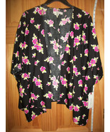 Fashion Gift Adam Levine Women Clothes S/M Maroon 5 Shawl Shirt Black Fl... - $24.59 CAD