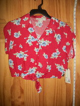 Fashion Gift Adam Levine Women Clothes Medium Maroon 5 Blouse Red Flower... - $15.19