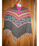 Wonder Kids Baby Clothes 4T Toddler Girl Poncho Hoodie Gray Hooded Outer... - $18.99