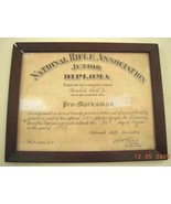 1933 antique FRAMED NRA MARKSMAN DIPLOMA~MARSHALL POST national rifle as... - £27.18 GBP