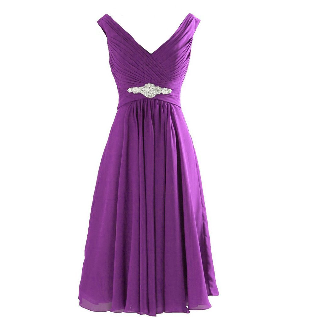 Kivary Short Knee Length A Line V Neck Prom Dresses Wedding Party Cocktail Gowns